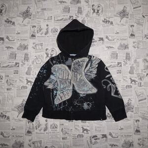 3T -Vintage Y2K Hurley zip up AOP grunge paint grunge hoodie